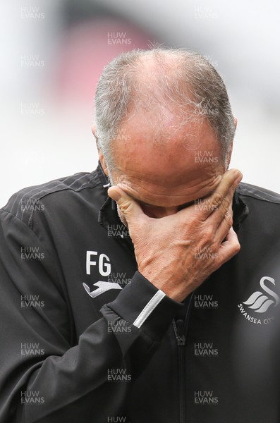 060816 -  Swansea City v Stade Rennais, Pre-season Friendly - Swansea head coach Francesco Guidolin reacts during the match