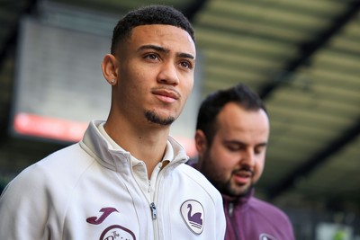 070326 - Swansea City v Stoke City - Sky Bet Championship - Gustavo Nunes of Swansea City arrives at the stadium
