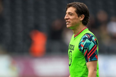 070326 - Swansea City v Stoke City - Sky Bet Championship - Goncalo Franco of Swansea City warming up before game