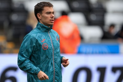070326 - Swansea City v Stoke City - Sky Bet Championship - Leo Walta of Swansea City warming up before game