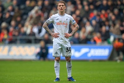 070326 - Swansea City v Stoke City - Sky Bet Championship - Ethan Galbraith of Swansea City