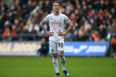 070326 - Swansea City v Stoke City - Sky Bet Championship - Ethan Galbraith of Swansea City