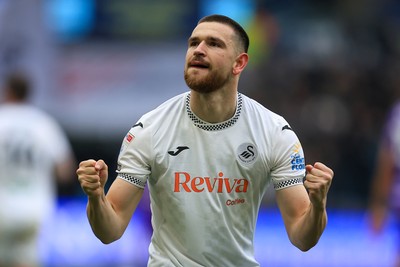 070326 - Swansea City v Stoke City - Sky Bet Championship - Zan Vipotnik of Swansea City celebrates after scoring