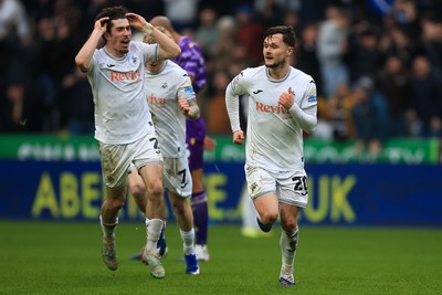 070326 - Swansea City v Stoke City - Sky Bet Championship - Liam Cullen of Swansea City scores