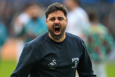 070326 - Swansea City v Stoke City - Sky Bet Championship - Swansea City Manager Vitor Matos celebrates at full time