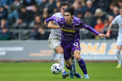 070326 - Swansea City v Stoke City - Sky Bet Championship - Tatsuki Seko of Stoke City