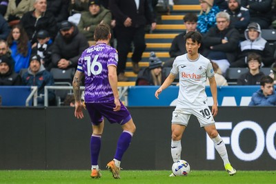 070326 - Swansea City v Stoke City - Sky Bet Championship - Eom Ji-Sung of Swansea City