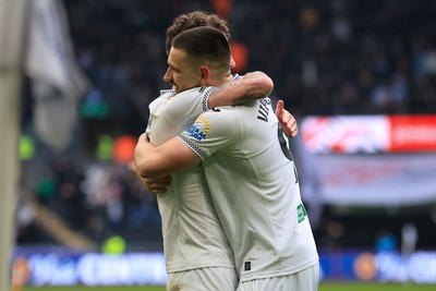 070326 - Swansea City v Stoke City - Sky Bet Championship - Zan Vipotnik of Swansea City celebrates after scoring