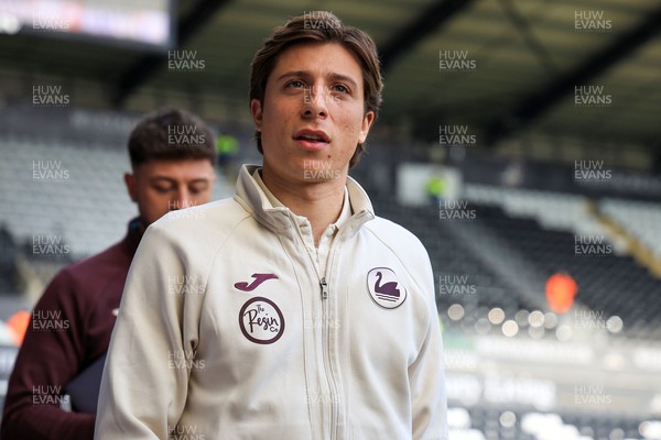 070326 - Swansea City v Stoke City - Sky Bet Championship - Goncalo Franco of Swansea City arrives at the stadium