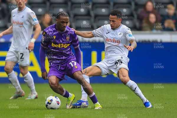 070326 - Swansea City v Stoke City - Sky Bet Championship - Ronald of Swansea City battles for the ball with Eric Bocat of Stoke City