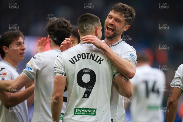 070326 - Swansea City v Stoke City - Sky Bet Championship - Zan Vipotnik of Swansea City celebrates after scoring