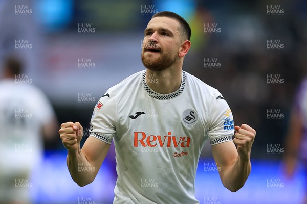 070326 - Swansea City v Stoke City - Sky Bet Championship - Zan Vipotnik of Swansea City celebrates after scoring