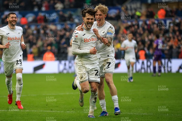 070326 - Swansea City v Stoke City - Sky Bet Championship - Liam Cullen of Swansea City celebrates after scoring 