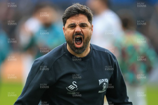 070326 - Swansea City v Stoke City - Sky Bet Championship - Swansea City Manager Vitor Matos celebrates at full time