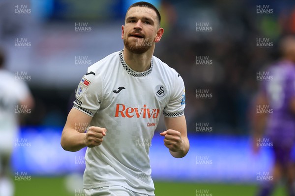070326 - Swansea City v Stoke City - Sky Bet Championship - Zan Vipotnik of Swansea City celebrates after scoring