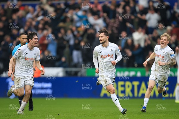 070326 - Swansea City v Stoke City - Sky Bet Championship - Liam Cullen of Swansea City scores