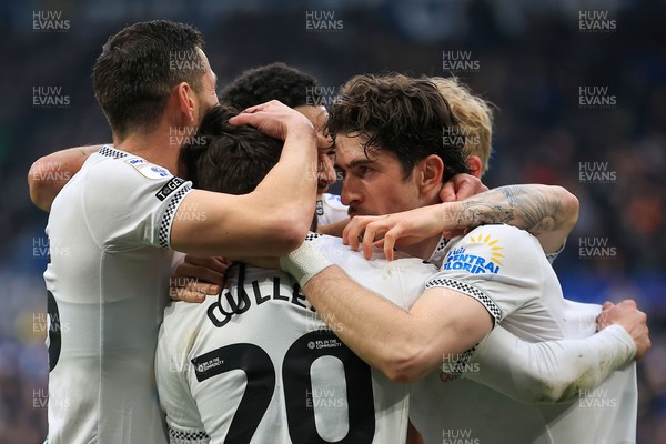 070326 - Swansea City v Stoke City - Sky Bet Championship - Liam Cullen of Swansea City celebrates after scoring