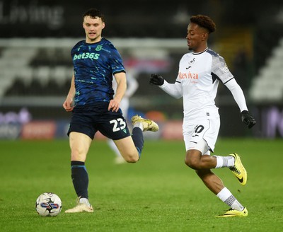 100424 - Swansea City v Stoke City - Sky Bet Championship - Jamal Lowe of Swansea City 