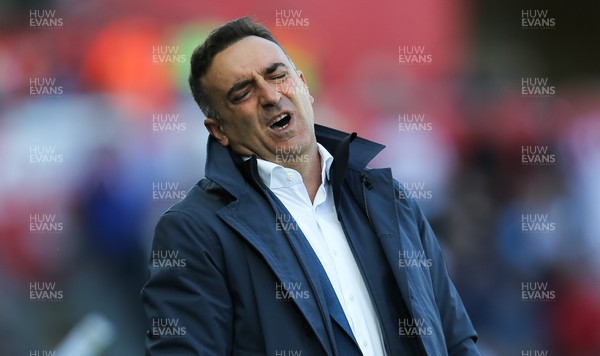 130518 - Swansea City v Stoke City, Premier League - Swansea City manager Carlos Carvalhal reacts during the second half