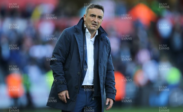 130518 - Swansea City v Stoke City, Premier League - Swansea City manager Carlos Carvalhal shows the despair late in the match as Swansea City are relegated from the Premier League
