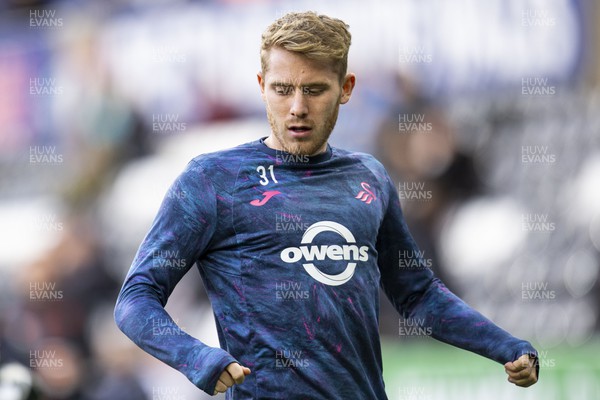041123 - Swansea City v Sunderland - Sky Bet Championship - Ollie Cooper of Swansea City during the warm up