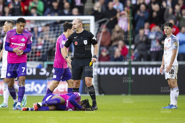 041123 - Swansea City v Sunderland - Sky Bet Championship - Charlie Patino of Swansea City after being shown a red card
