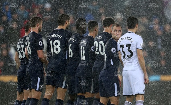 020118 - Swansea City v Tottenham Hotspur - Premier League - Christian Eriksen of Tottenham Hotspur looks back whilst stood in the wall