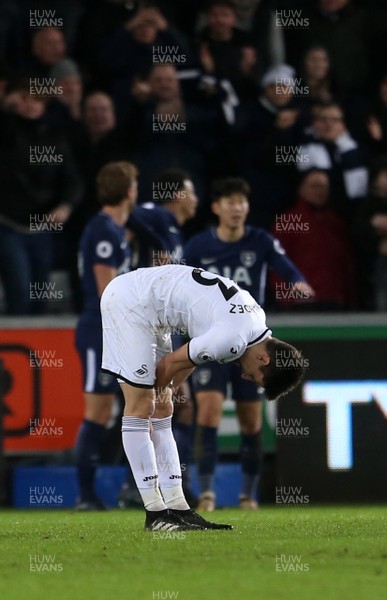 020118 - Swansea City v Tottenham Hotspur - Premier League - Dejected Federico Fernandez of Swansea City as Spurs celebrate their second goal