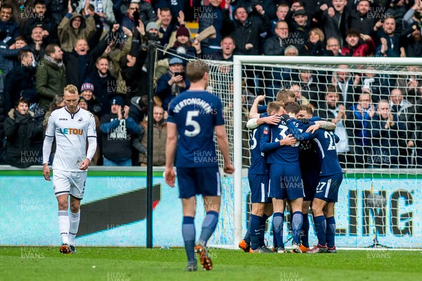 170318 - Swansea City v Tottenham Hotspur, FA CUP - Spurs celebrate their 3rd goal 