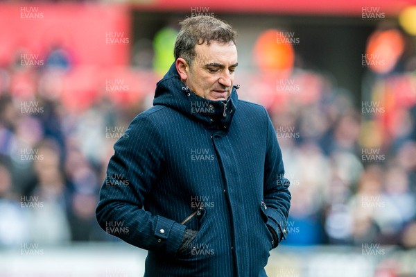 170318 - Swansea City v Tottenham Hotspur, FA CUP - Carlos Carvalhal, Manager of Swansea City looks on during the game 