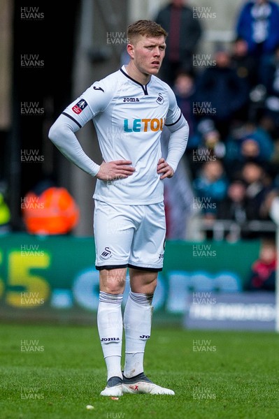170318 - Swansea City v Tottenham Hotspur, FA CUP - Alfie Mawson of Swansea looks own during the game 