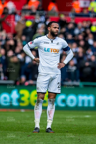 170318 - Swansea City v Tottenham Hotspur, FA CUP - Kyle Bartley of Swansea  looks on during the game