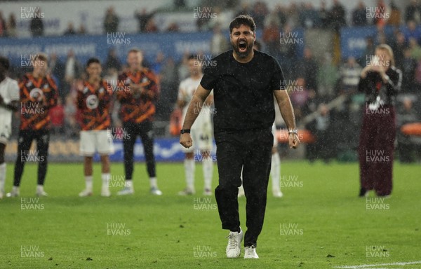 010926 Swansea City v Watford, EFL Sky Bet Championship - Swansea City head coach Vitor Matos celebrates at the end of the match