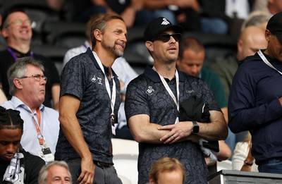 230825 - Swansea City v Watford FC - SkyBet Championship - Swansea City owner and shareholder Brett Cravatt and Scott Hochstadt