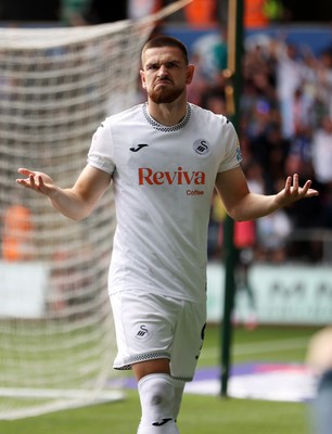 230825 - Swansea City v Watford FC - SkyBet Championship - Zan Vipotnik of Swansea City celebrates scoring a goal