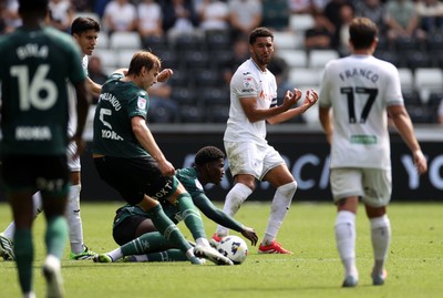 230825 - Swansea City v Watford FC - SkyBet Championship - A frustrated Ben Cabango of Swansea City 