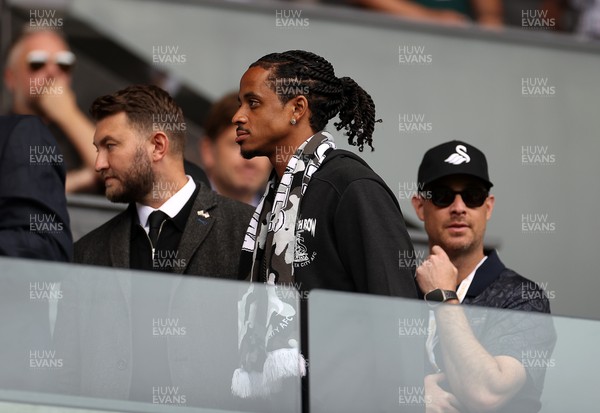 230825 - Swansea City v Watford FC - SkyBet Championship - Snoop Dogg�s son Cordell Broadus watches the game from the stands