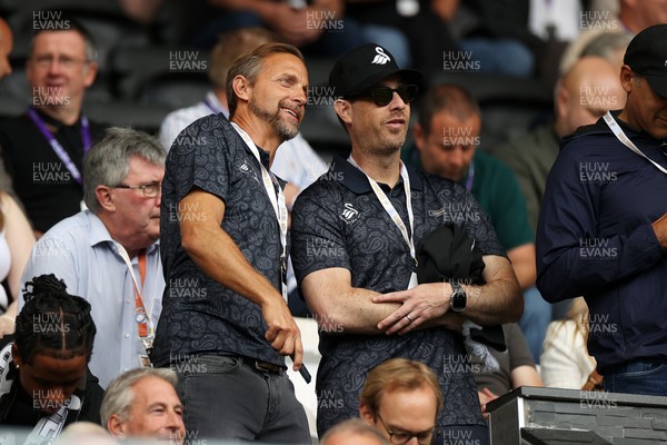 230825 - Swansea City v Watford FC - SkyBet Championship - Swansea City owner and shareholder Brett Cravatt and Scott Hochstadt