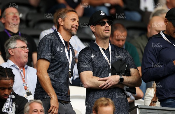 230825 - Swansea City v Watford FC - SkyBet Championship - Swansea City owner and shareholder Brett Cravatt and Scott Hochstadt