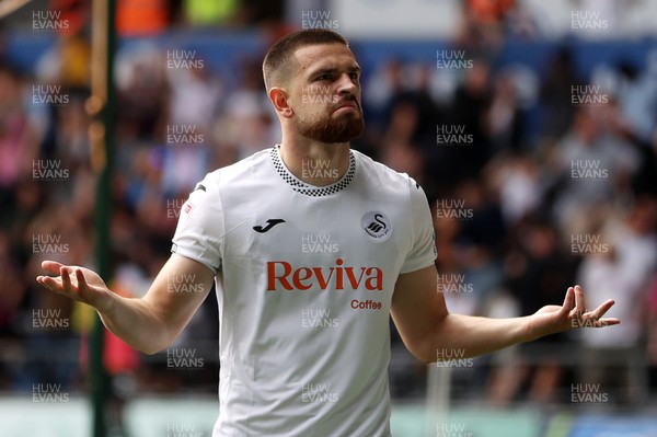 230825 - Swansea City v Watford FC - SkyBet Championship - Zan Vipotnik of Swansea City celebrates scoring a goal