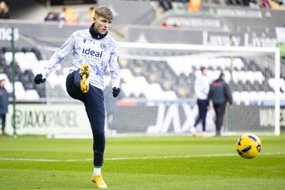 010126 - Swansea City v West Bromwich Albion - Sky Bet Championship - Ollie Bostock of West Brom during the warm up