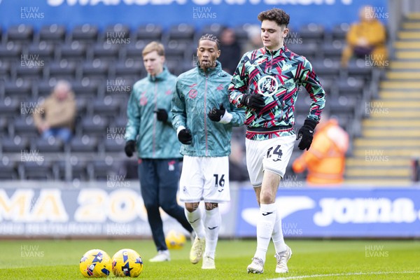 010126 - Swansea City v West Bromwich Albion - Sky Bet Championship - Bobby Wales of Swansea City during the warm up