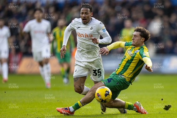 010126 - Swansea City v West Bromwich Albion - Sky Bet Championship - Ronald of Swansea City is fouled by Callum Styles of West Brom