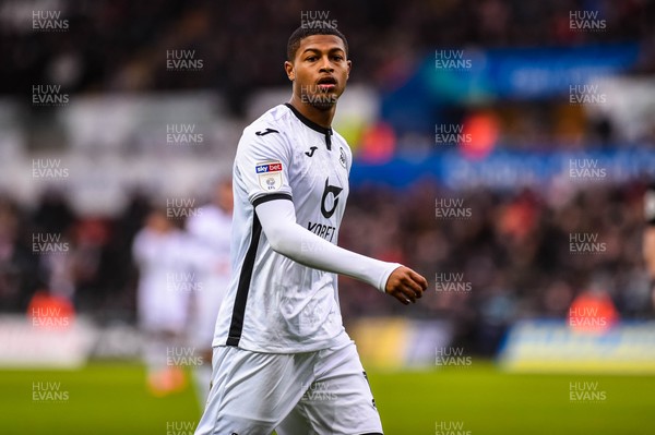 070320 - Swansea City v West Bromwich Albion - SkyBet Championship -Rhian Brewster of Swansea City looks on