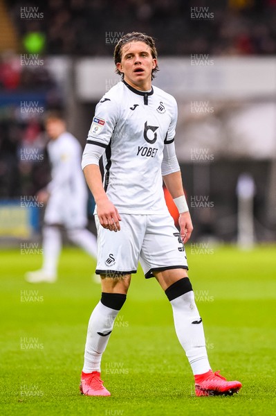 070320 - Swansea City v West Bromwich Albion - SkyBet Championship - Conor Gallagher of Swansea City looks on 
