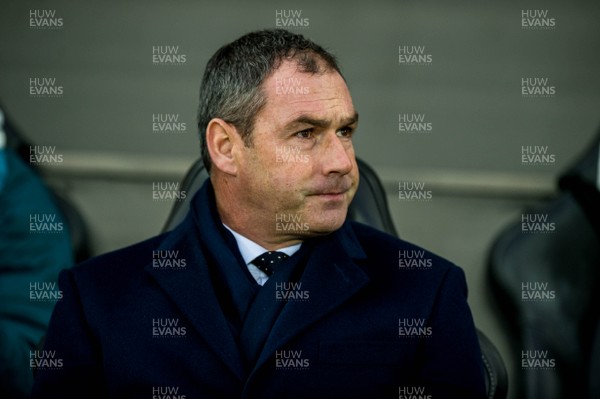 091217 - Swansea City v West Bromwich Albion, Premier League - Manager of Swansea City, Paul Clement looks on ahead of the game 