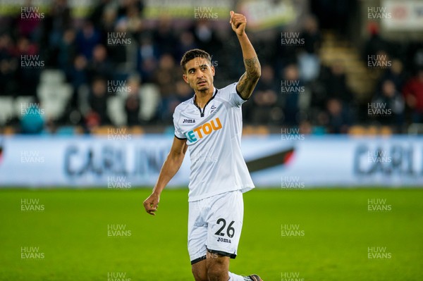091217 - Swansea City v West Bromwich Albion, Premier League - Kyle Naughton of Swansea City reacts at final whistle 