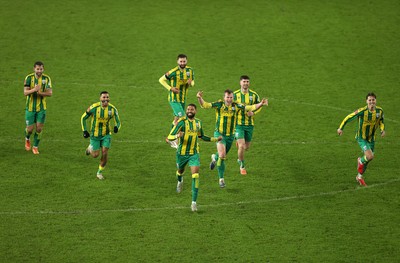 110126 - Swansea City v West Bromwich Albion - FA Cup Third Round - West Brom celebrate winning the game on penalties