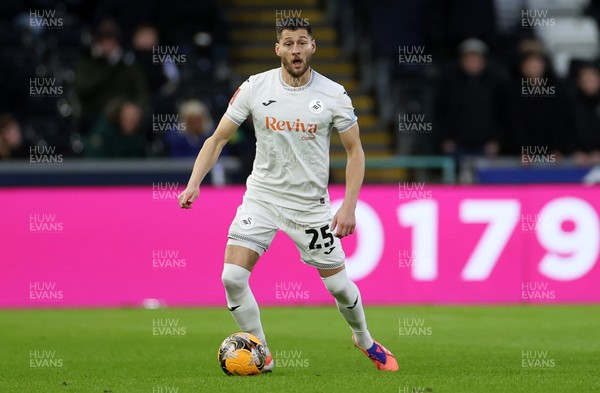 110126 - Swansea City v West Bromwich Albion - FA Cup Third Round - Joel Ward of Swansea City makes his debut for the team