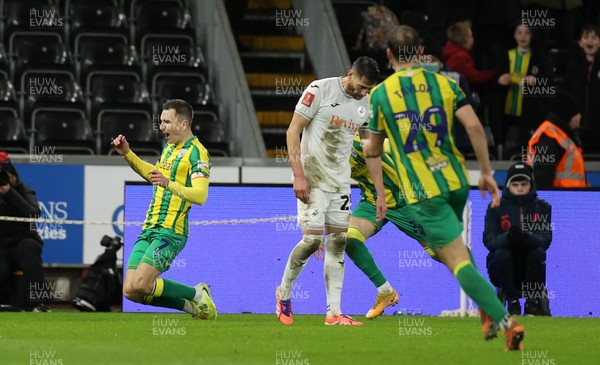 110126 - Swansea City v West Bromwich Albion - FA Cup Third Round - Jed Wallace of West Brom celebrates scoring a goal